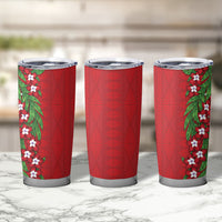 Tonga Language Week Tumbler Cup Heilala Floral Red LT05 - Polynesian Pride