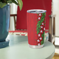 Tonga Language Week Tumbler Cup Heilala Floral Red LT05 - Polynesian Pride