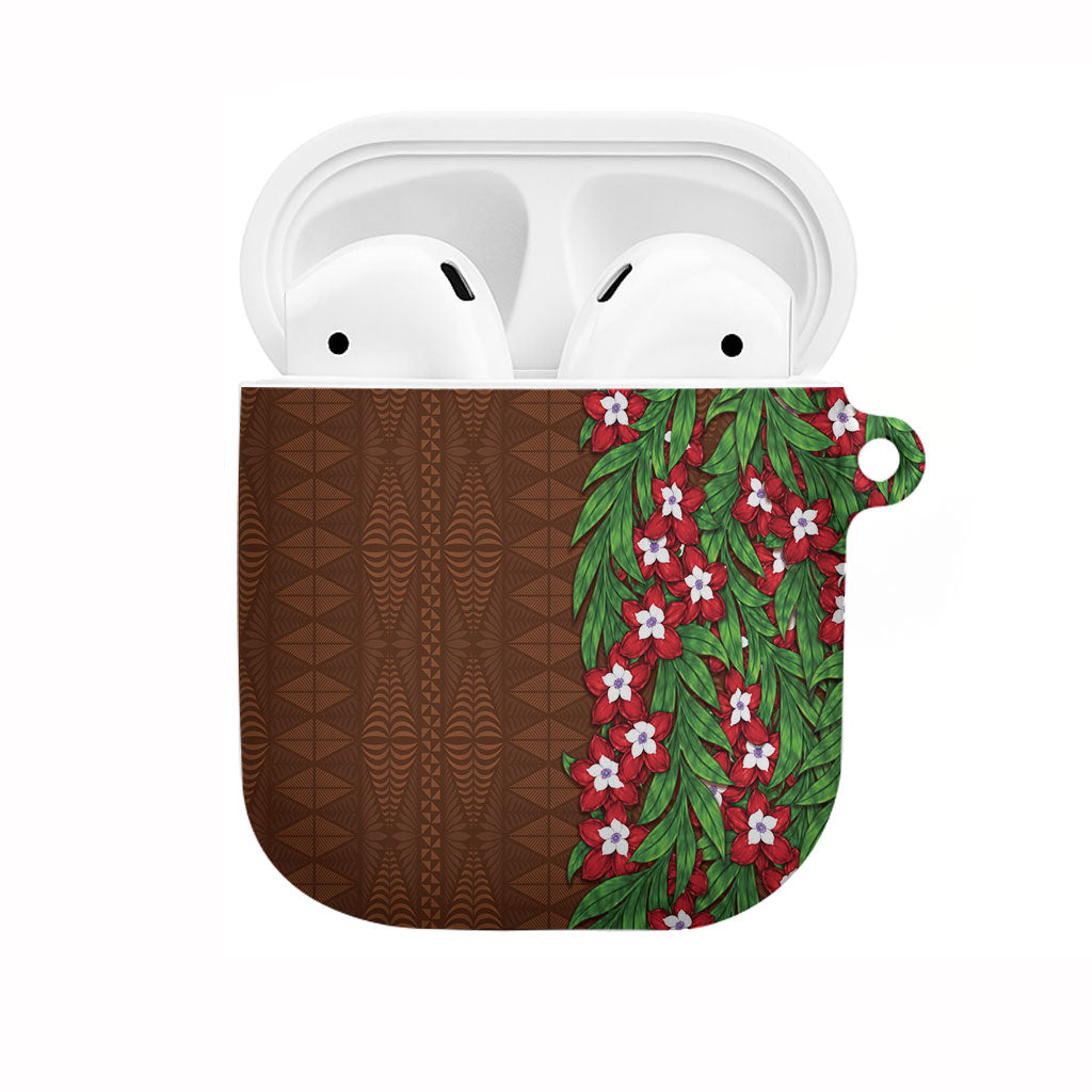 Tonga Language Week AirPods Case Heilala Floral Brown LT05 Brown - Polynesian Pride