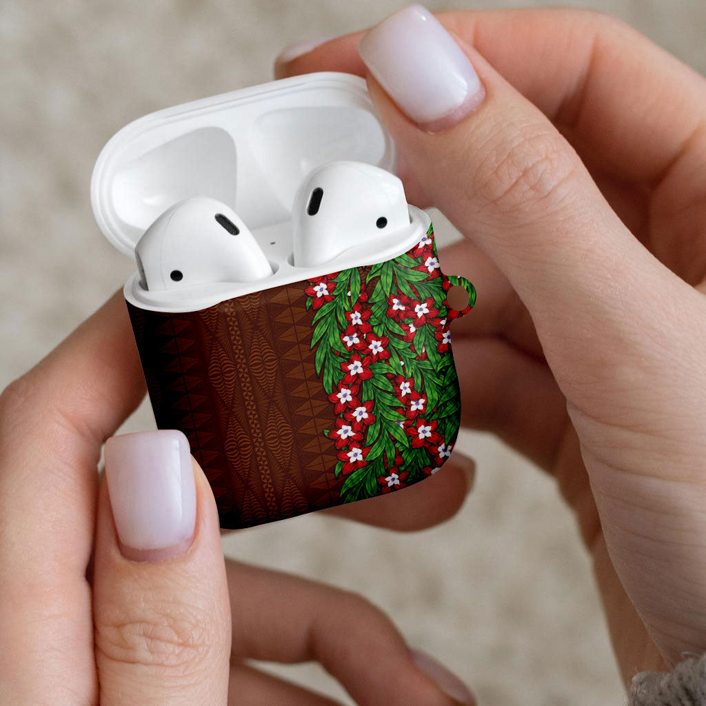 Tonga Language Week AirPods Case Heilala Floral Brown LT05 - Polynesian Pride