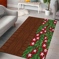Tonga Language Week Area Rug Heilala Floral Brown LT05 - Polynesian Pride