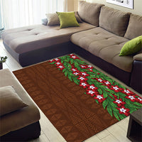 Tonga Language Week Area Rug Heilala Floral Brown LT05 - Polynesian Pride