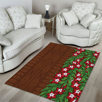 Tonga Language Week Area Rug Heilala Floral Brown LT05 - Polynesian Pride