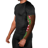Tonga Language Week Arm Sleeves Heilala Floral Brown LT05 - Polynesian Pride