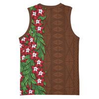 Tonga Language Week Basketball Jersey Heilala Floral Brown LT05 - Polynesian Pride