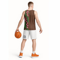 Tonga Language Week Basketball Jersey Heilala Floral Brown LT05 - Polynesian Pride