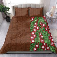 Tonga Language Week Bedding Set Heilala Floral Brown LT05 - Polynesian Pride