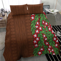 Tonga Language Week Bedding Set Heilala Floral Brown LT05 - Polynesian Pride