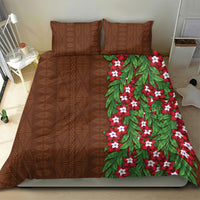 Tonga Language Week Bedding Set Heilala Floral Brown LT05 - Polynesian Pride