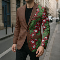 Tonga Language Week Blazer Heilala Floral Brown LT05 - Polynesian Pride