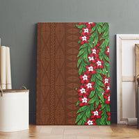 Tonga Language Week Canvas Wall Art Heilala Floral Brown LT05 - Polynesian Pride