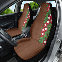 Tonga Language Week Car Seat Cover Heilala Floral Brown LT05 - Polynesian Pride