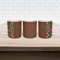 Tonga Language Week Ceramic Mug Heilala Floral Brown LT05 - Polynesian Pride