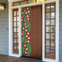Tonga Language Week Door Cover Heilala Floral Brown LT05 - Polynesian Pride