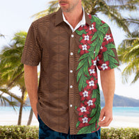 Tonga Language Week Hawaiian Shirt Heilala Floral Brown LT05 - Polynesian Pride