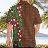 Tonga Language Week Hawaiian Shirt Heilala Floral Brown LT05 - Polynesian Pride