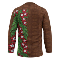 Tonga Language Week Hockey Jersey Heilala Floral Brown LT05 - Polynesian Pride