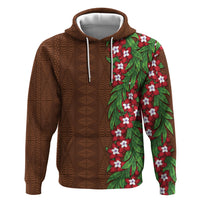 Tonga Language Week Hoodie Heilala Floral Brown LT05 Pullover Hoodie Brown - Polynesian Pride
