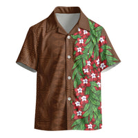 Tonga Language Week Kid Hawaiian Shirt Heilala Floral Brown LT05 - Polynesian Pride