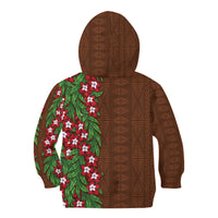 Tonga Language Week Kid Hoodie Heilala Floral Brown LT05 - Polynesian Pride