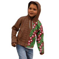 Tonga Language Week Kid Hoodie Heilala Floral Brown LT05 - Polynesian Pride
