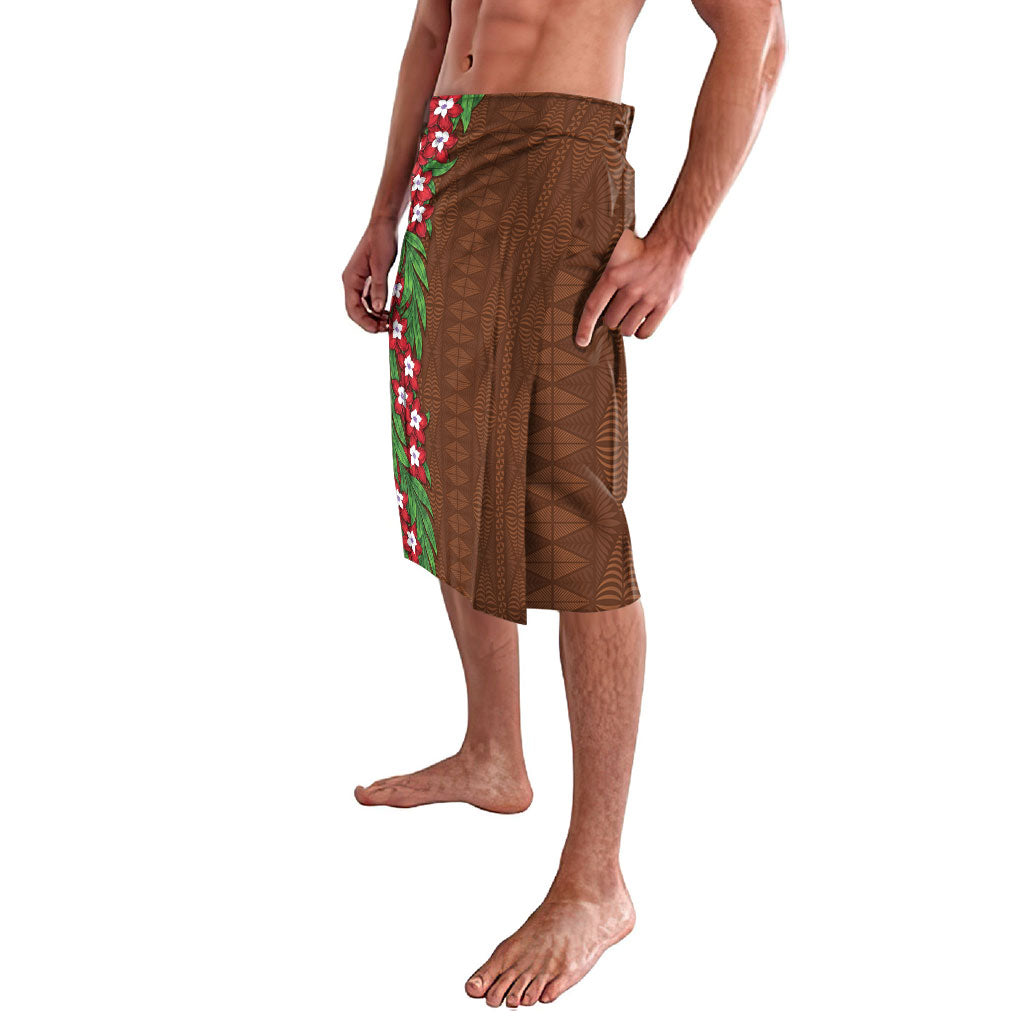 Tonga Language Week Lavalava Heilala Floral Brown LT05 - Polynesian Pride