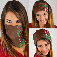Tonga Language Week Neck Gaiter Heilala Floral Brown LT05 - Polynesian Pride