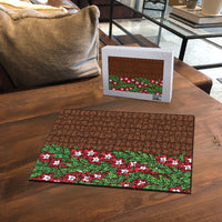 Tonga Language Week Puzzle Heilala Floral Brown LT05 - Polynesian Pride