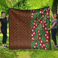 Tonga Language Week Quilt Heilala Floral Brown LT05 - Polynesian Pride