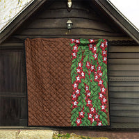 Tonga Language Week Quilt Heilala Floral Brown LT05 - Polynesian Pride