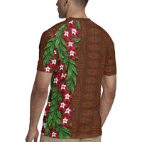 Tonga Language Week Rugby Jersey Heilala Floral Brown LT05 - Polynesian Pride