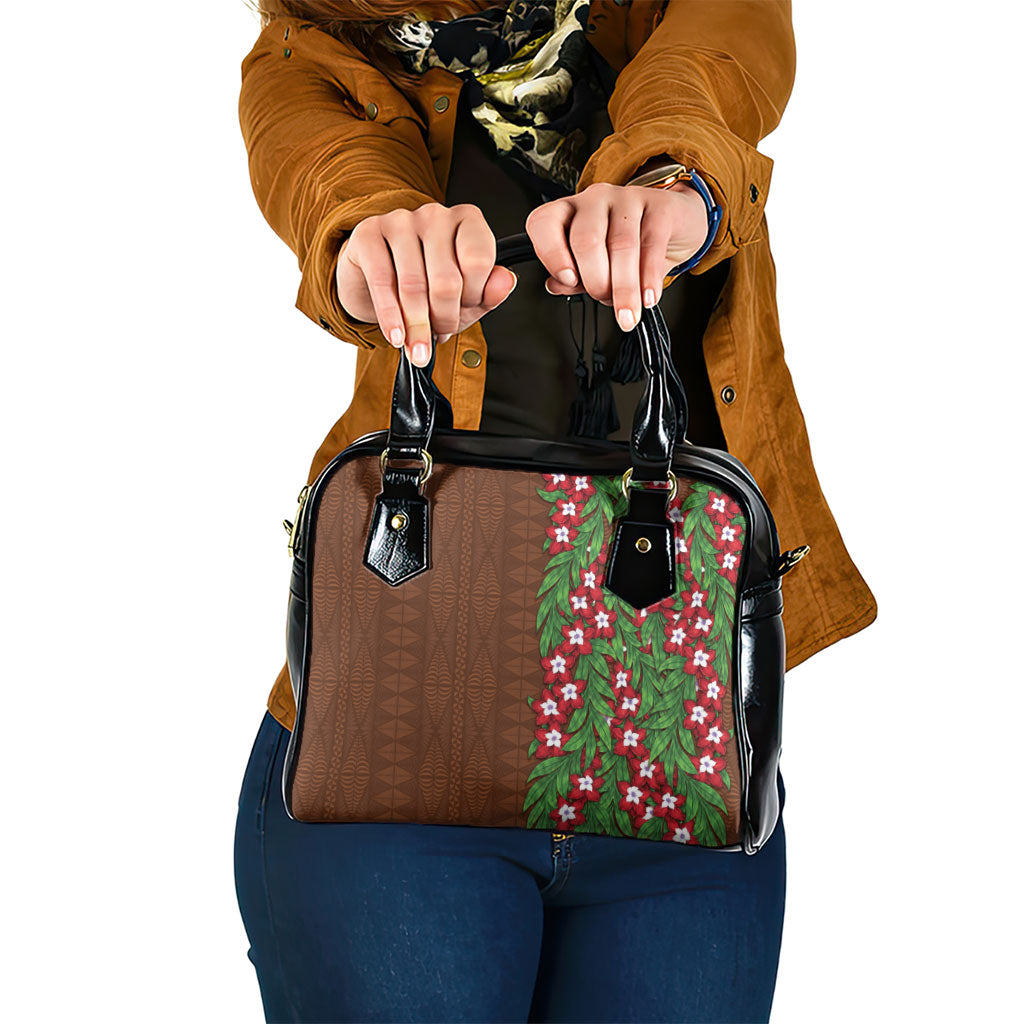 Tonga Language Week Shoulder Handbag Heilala Floral Brown LT05 One Size Brown - Polynesian Pride