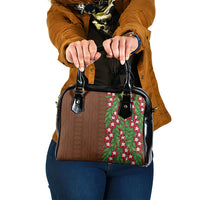 Tonga Language Week Shoulder Handbag Heilala Floral Brown LT05 One Size Brown - Polynesian Pride