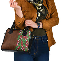 Tonga Language Week Shoulder Handbag Heilala Floral Brown LT05 - Polynesian Pride