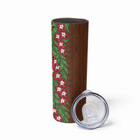 Tonga Language Week Skinny Tumbler Heilala Floral Brown LT05 - Polynesian Pride