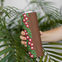 Tonga Language Week Skinny Tumbler Heilala Floral Brown LT05 - Polynesian Pride