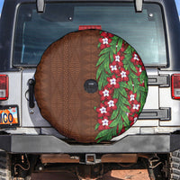 Tonga Language Week Spare Tire Cover Heilala Floral Brown LT05 Brown - Polynesian Pride