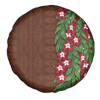 Tonga Language Week Spare Tire Cover Heilala Floral Brown LT05 - Polynesian Pride