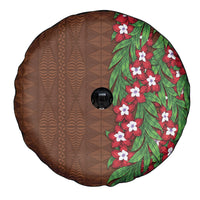Tonga Language Week Spare Tire Cover Heilala Floral Brown LT05 - Polynesian Pride