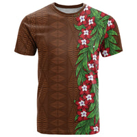 Tonga Language Week T Shirt Heilala Floral Brown LT05 Brown - Polynesian Pride
