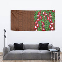 Tonga Language Week Tapestry Heilala Floral Brown LT05 - Polynesian Pride