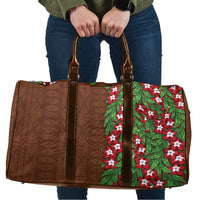 Tonga Language Week Travel Bag Heilala Floral Brown LT05 Brown - Polynesian Pride