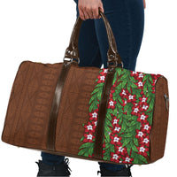 Tonga Language Week Travel Bag Heilala Floral Brown LT05 - Polynesian Pride