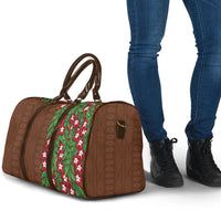 Tonga Language Week Travel Bag Heilala Floral Brown LT05 - Polynesian Pride