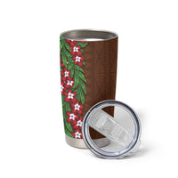 Tonga Language Week Tumbler Cup Heilala Floral Brown LT05 - Polynesian Pride