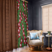 Tonga Language Week Window Curtain Heilala Floral Brown LT05 - Polynesian Pride