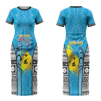 Personalised Malampa Fiji Day 2026 Couples Matching Short Sleeve Bodycon Dress and Long Sleeve Button Shirt Unique Style LT05 - Polynesian Pride