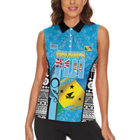Personalised Malampa Fiji Day 2026 Women Sleeveless Polo Shirt Unique Style LT05 - Polynesian Pride
