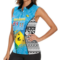 Personalised Malampa Fiji Day 2026 Women Sleeveless Polo Shirt Unique Style LT05 - Polynesian Pride