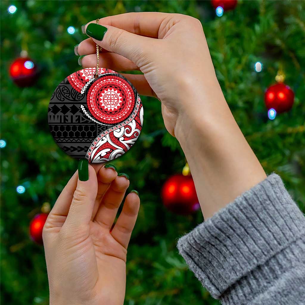 New Zealand Red Maori Koru Simple Style Ceramic Ornament LT05 - Polynesian Pride